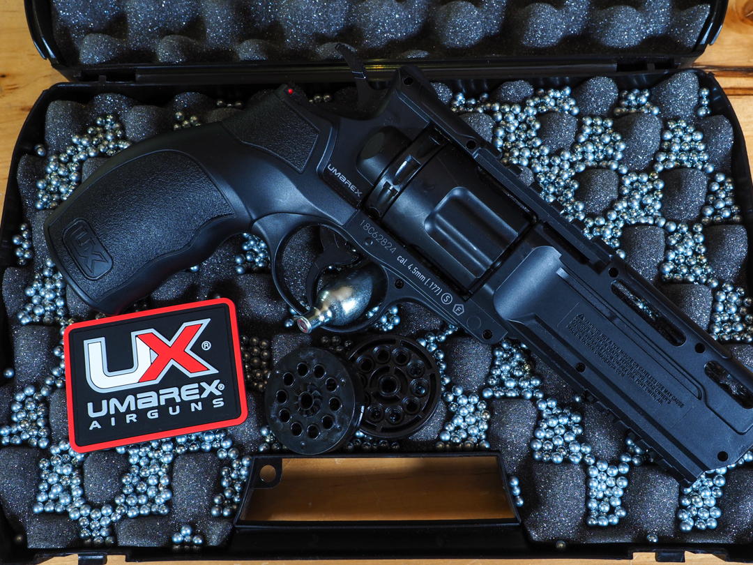 Umarex Brodax in a gun case with BB scattered in the case